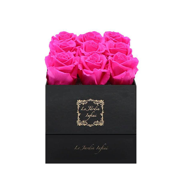 Bright Pink Glitter Roses - Black Box (5 Roses)